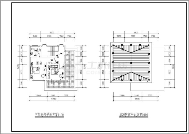 某御尚花园小康别墅建筑CAD详细构造完整施工图-图二