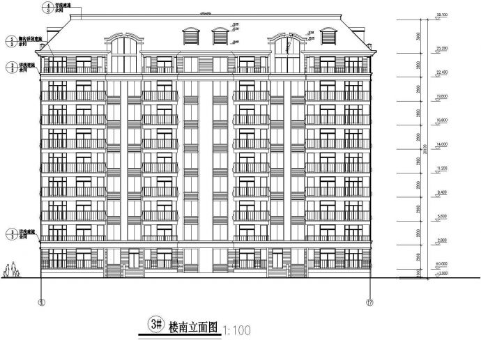某地区现代小区高层住宅楼建筑设计施工详细方案CAD图纸_图1