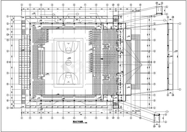 长77.6米 宽60.4米 2层 5780平米体育建筑施工图-图一