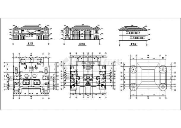 某欧美风格别墅CAD详细大样设计方案-图一