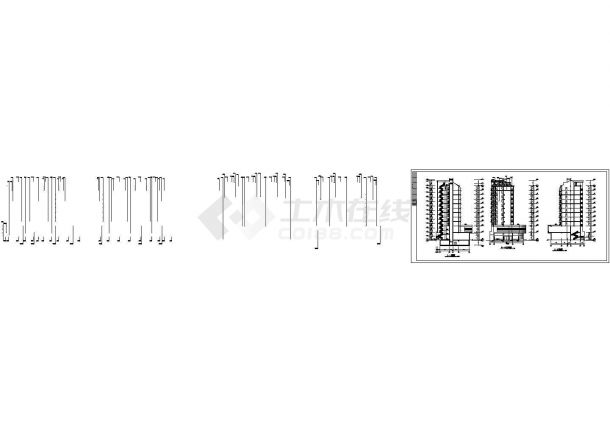 某地区大型现代小区高层建筑设计施工详细方案CAD图纸-图二