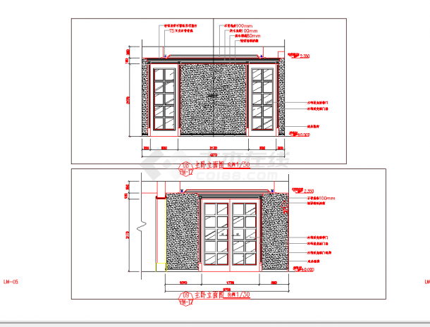 南京欧式小两居样板房室内设计施工图CAD图纸-图二