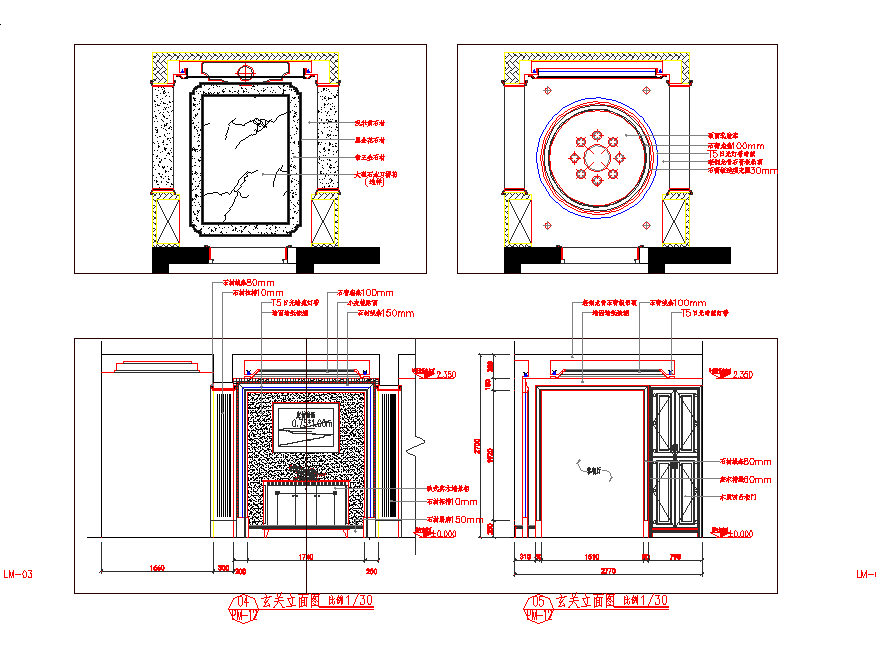 南京欧式小两居样板房室内设计施工图CAD图纸