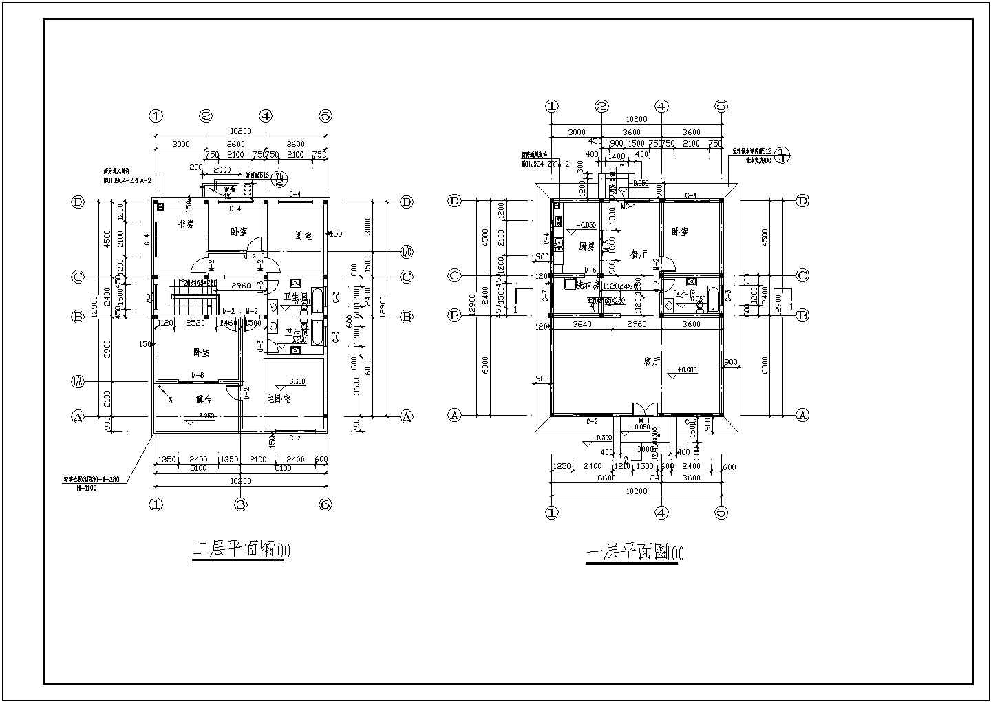 某建设小区小型别墅建筑CAD详细大样设计完整施工图纸
