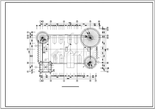 三层坡顶天都城法国古堡建施设计CAD施工图-图一