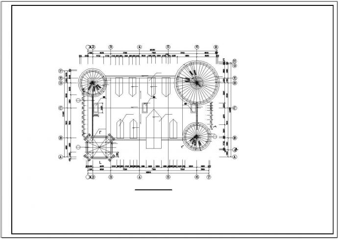 三层坡顶天都城法国古堡建施设计CAD施工图_图1
