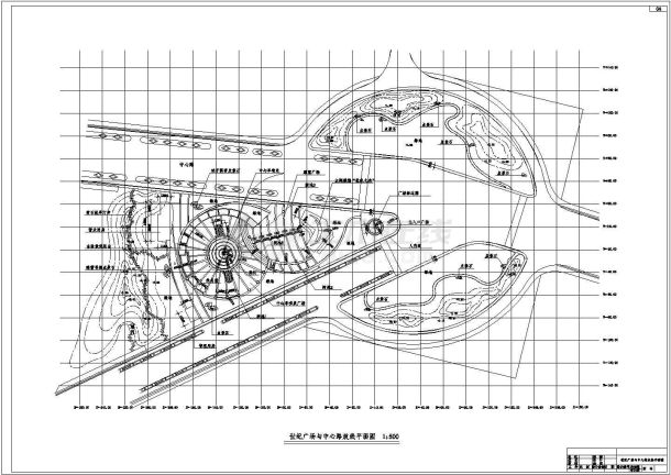 世纪广场及中心路景观工程全套设计CAD图-图二