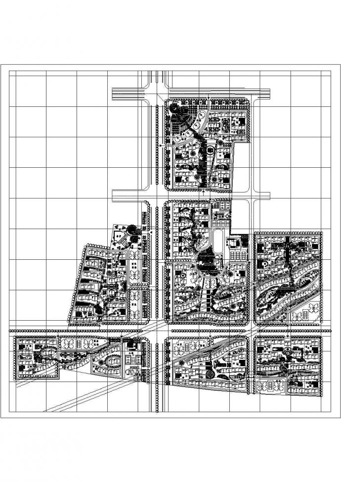 某天珑小区CAD完整设计构造设计规划总图_图1