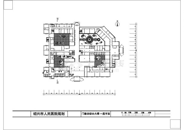 门诊：某市人民医院规划[门急诊综合大楼及住院部大楼]建筑设计图【5个CAD文件 4JPG外观效果图】-图一