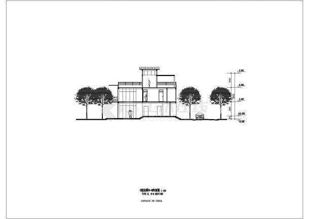 某几套斜屋顶别墅方案CAD详细大样图-图二