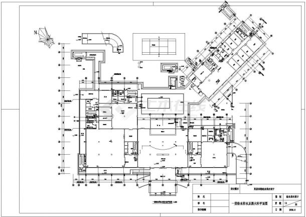 某地区带地下室宾馆给排水CAD设计图-图二