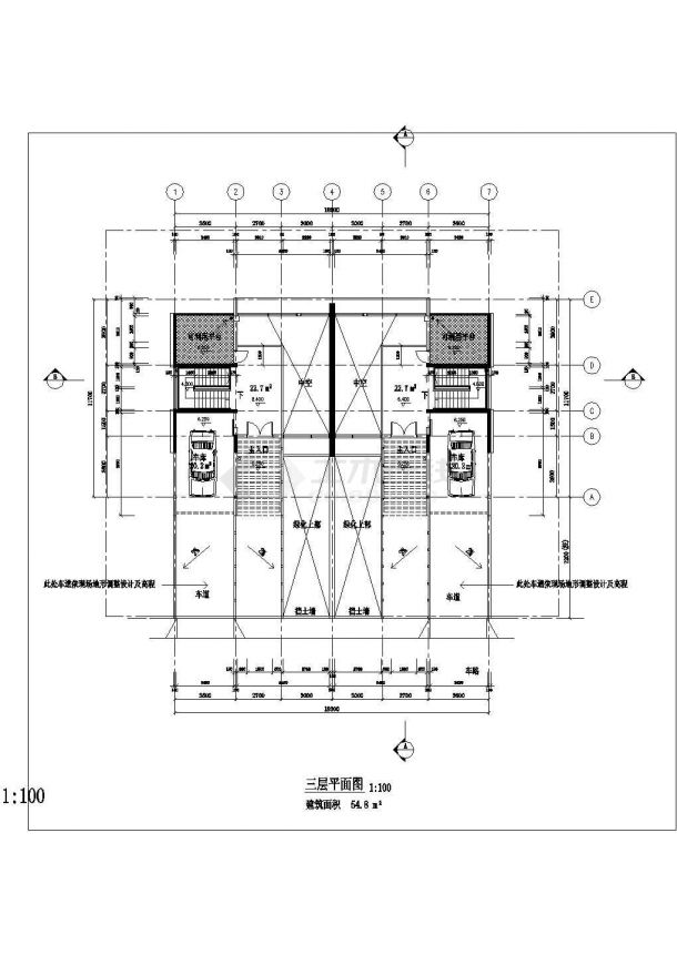 247平米三层混合结构高档私人别墅平立面设计CAD图纸（含天面层）-图二