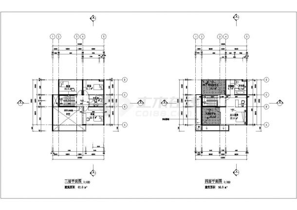 青岛市某村镇264平米4层框架结构豪华独栋私人别墅建筑设计CAD图纸-图二