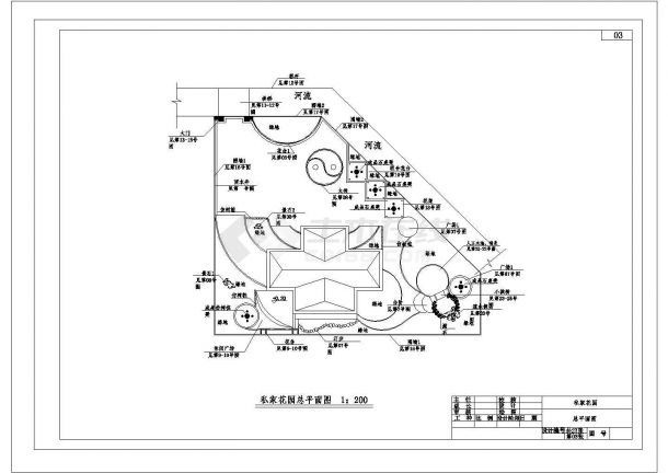 某私家花园全套建筑CAD设计施工图-图一