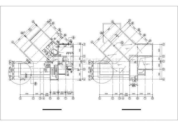合肥市某村镇338平米3层框混结构独栋单体别墅全套建筑设计CAD图纸-图二