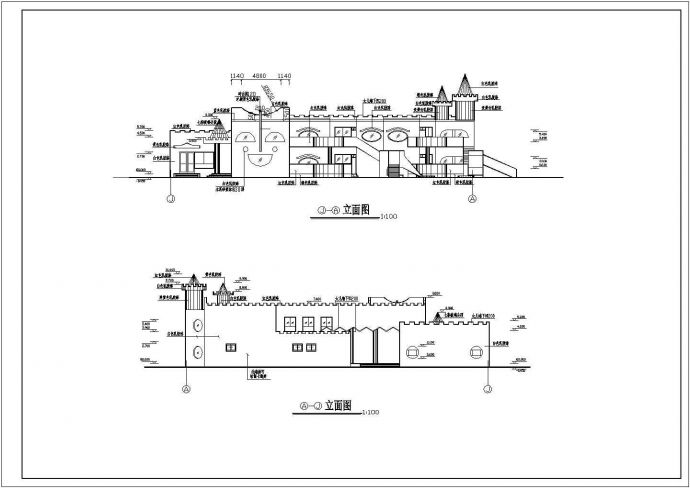 某城市金太阳小区幼儿园建筑工程设计CAD图（含建筑设计说明、门窗表）_图1