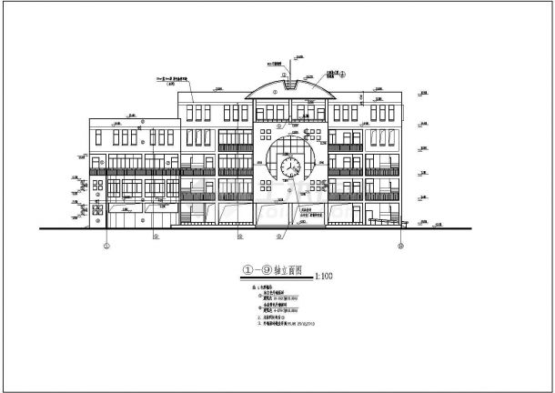 某地区清江小学多功能教学楼建筑方案设计全套CAD图（含语音布置平面图）-图一