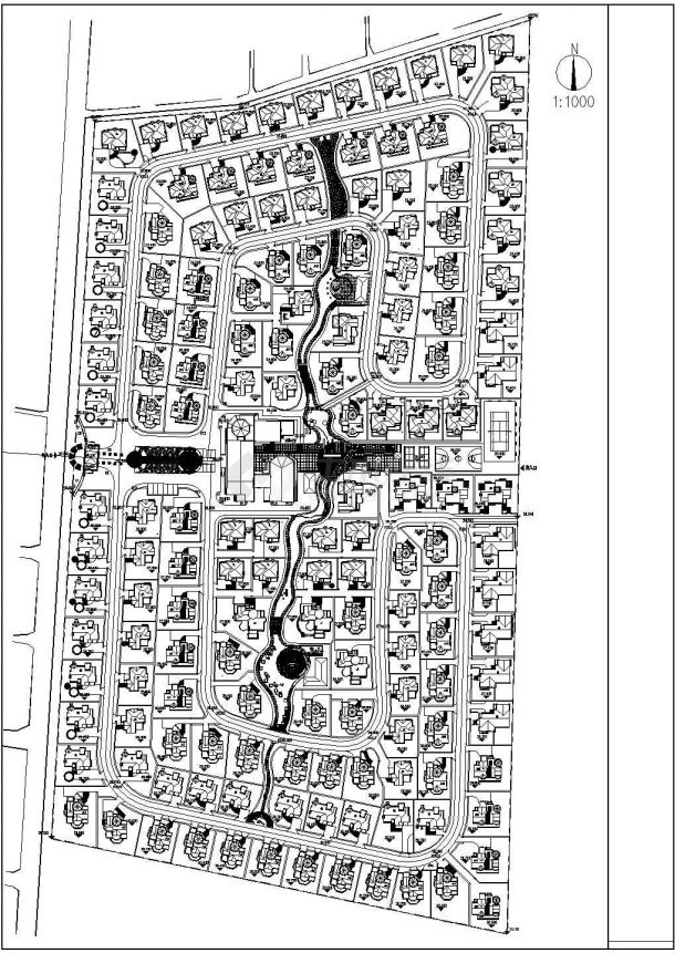 某西站小区别墅区CAD完整设计详细规划总图-图一