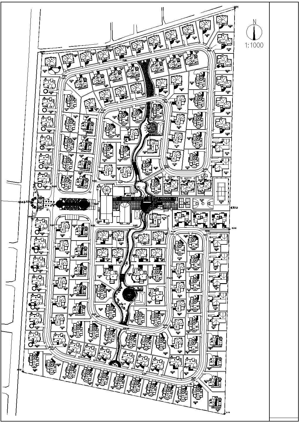 某西站小区别墅区CAD完整设计详细规划总图