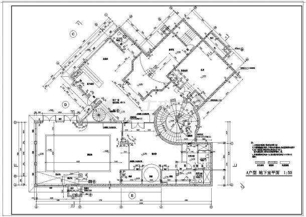 北京某经典别墅全套CAD详细设计完整施工图-图二