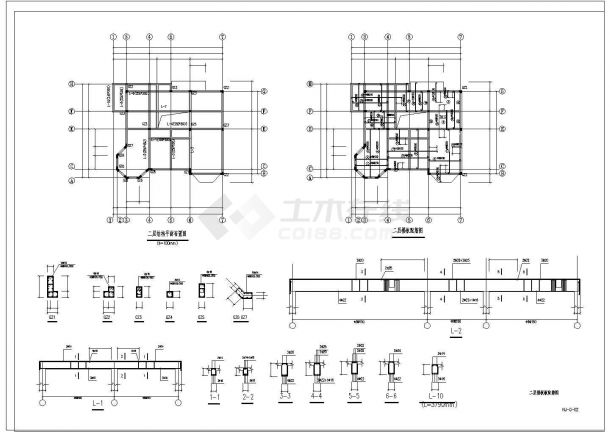 某杏园小区别墅建筑结构CAD完整设计构造详细平立剖图纸-图二