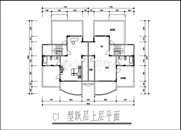 杭州小区建筑户型设计施工cad图纸-图一