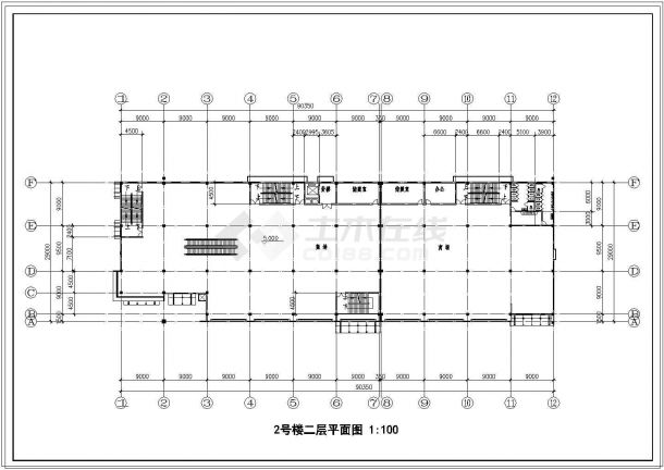 某综合楼建筑cad设计方案图带效果图-图二