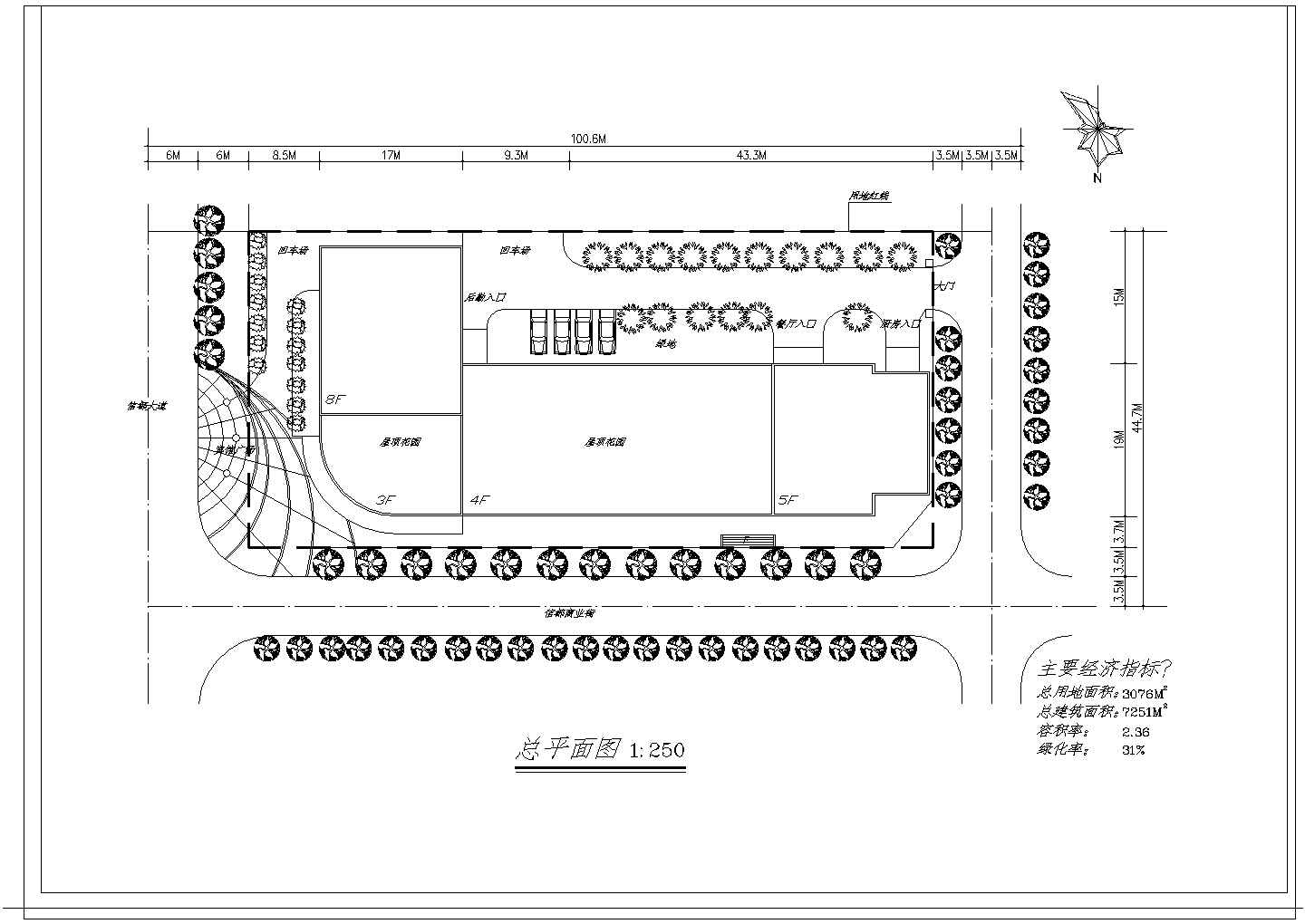某风云大酒店建筑CAD详细完整设计平立面施工图