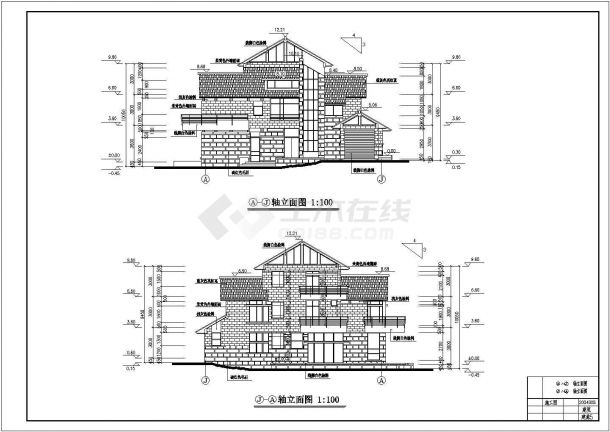 某翰林雅居全套别墅建筑CAD设计完整平面施工图-图一