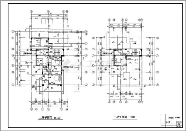 某翰林雅居全套别墅建筑CAD设计完整平面施工图-图二