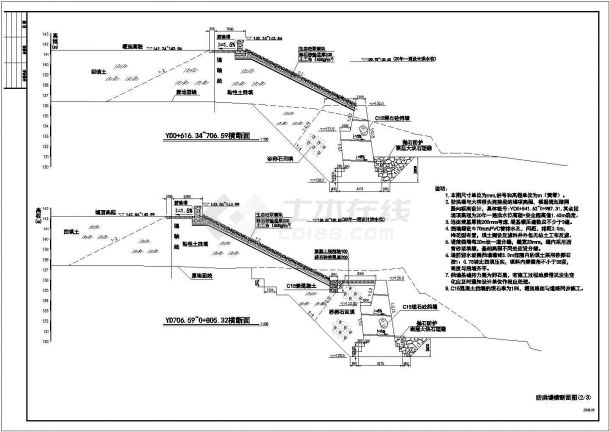 防洪堤设计_河流防洪堤设计CAD图纸-图二