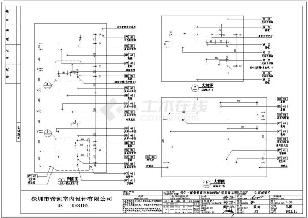 某办公空间装修设计CAD图（含效果）-图一