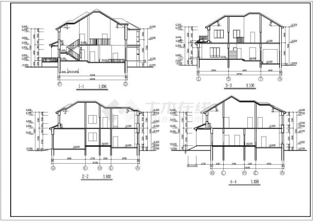 衡水市锦阳新村某2层砖混结构单体乡村别墅全套建筑设计CAD图纸-图一