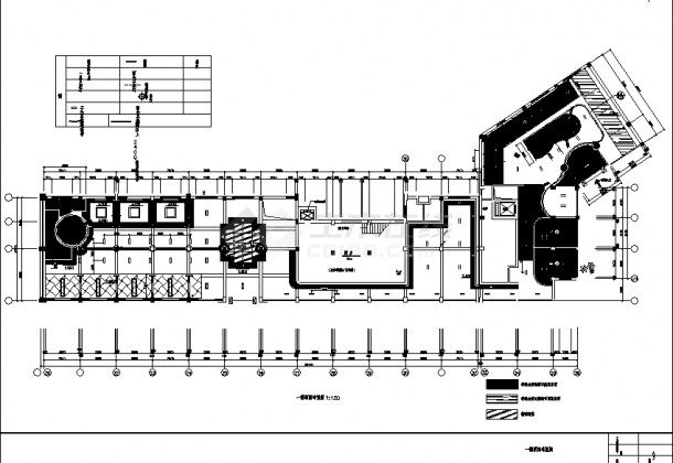 华海园住宅小区会所及经典中式餐厅建筑设计施工cad图纸-图一