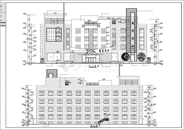 某地区的洗浴宾馆全套立面CAD设计方案施工图-图一