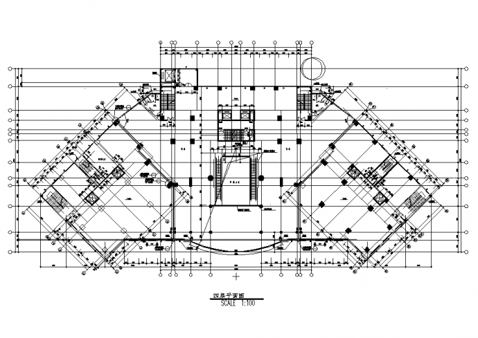 海丰广场6层综合楼建筑设计施工cad图纸，含地下一层_图1