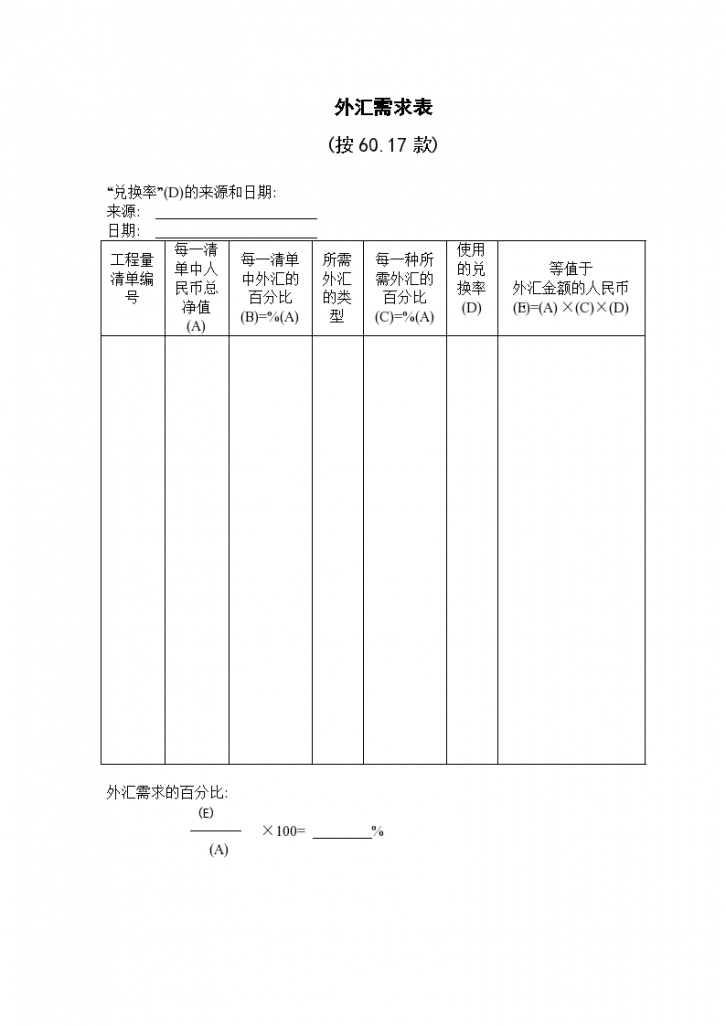 某地区外汇需求表详细文档-图一