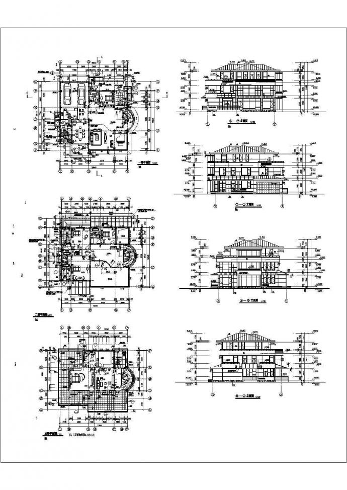 某经典别墅样板CAD详细构造完整图纸_图1