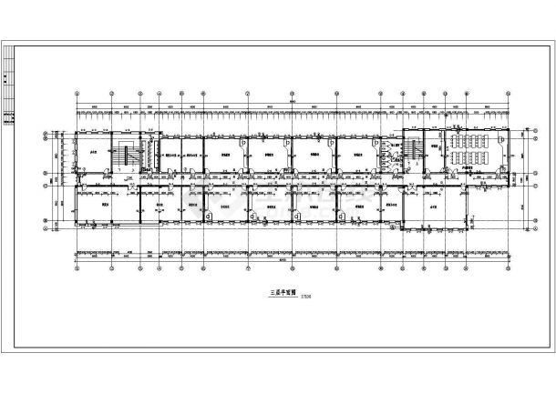 某地区钢花小区四层实训楼建筑方案设计CAD图（含平立剖）-图一