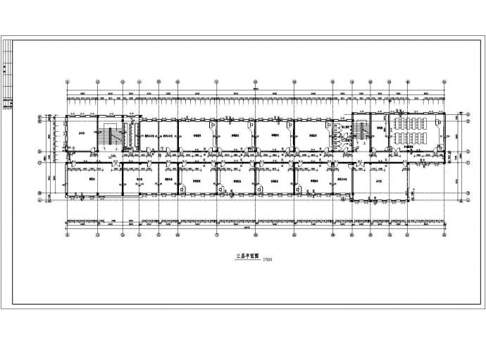 某地区钢花小区四层实训楼建筑方案设计CAD图（含平立剖）_图1