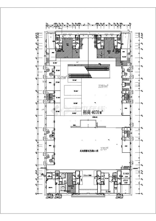 【苏州】某商场商铺平面CAD全套建筑设计图纸(含各层平面图)-图一