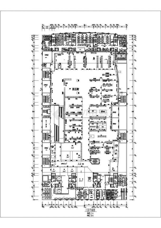 【苏州】某商场商铺平面CAD全套建筑设计图纸(含各层平面图)-图二