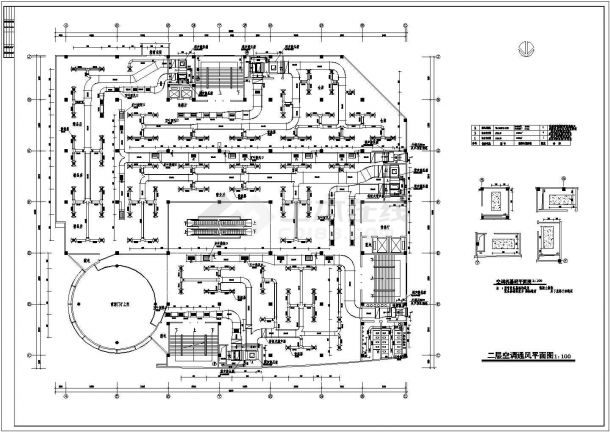 【苏州】某万达商业广场全套空调设计cad平面施工图(含设备基础平面图)-图一