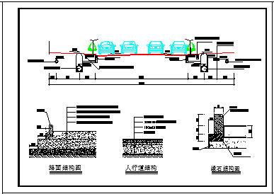 某道路结构断面给排水cad整套建筑设计施工图-图一