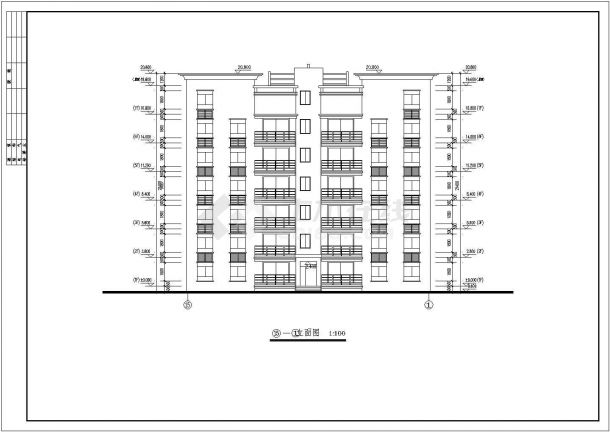 某地区七层复式住宅楼建筑全套设计施工详细方案CAD图纸-图二