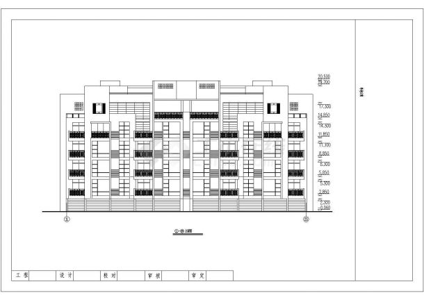 某地区五层单身公寓楼建筑全套设计施工详细方案CAD图纸-图二