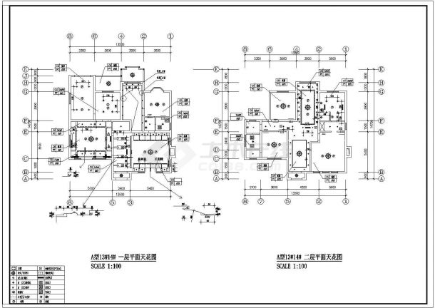 某梦圆小区别墅装修CAD详细大样设计竣工图-图二