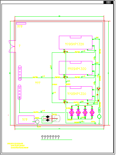 某地源热泵机组平面cad布置施工图-图二