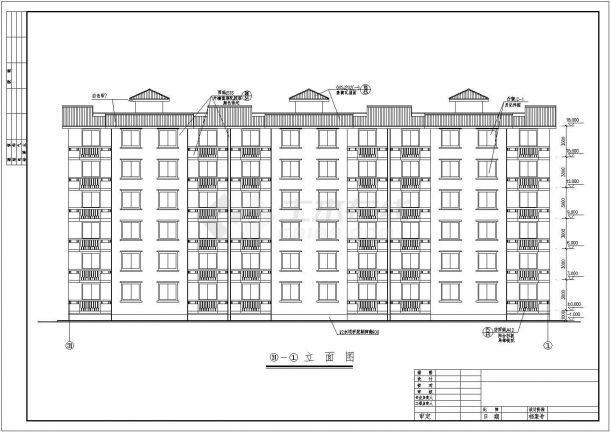 某地区六层经济适用房建筑全套设计施工详细方案CAD图纸-图二