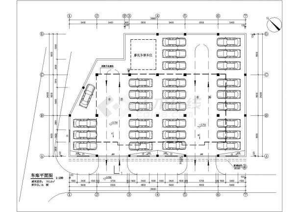 某地下一层汽车库设计cad全套建筑施工图（甲级院设计）-图一